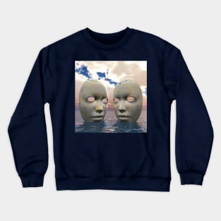 Giant masks on water surface Crewneck Sweatshirt